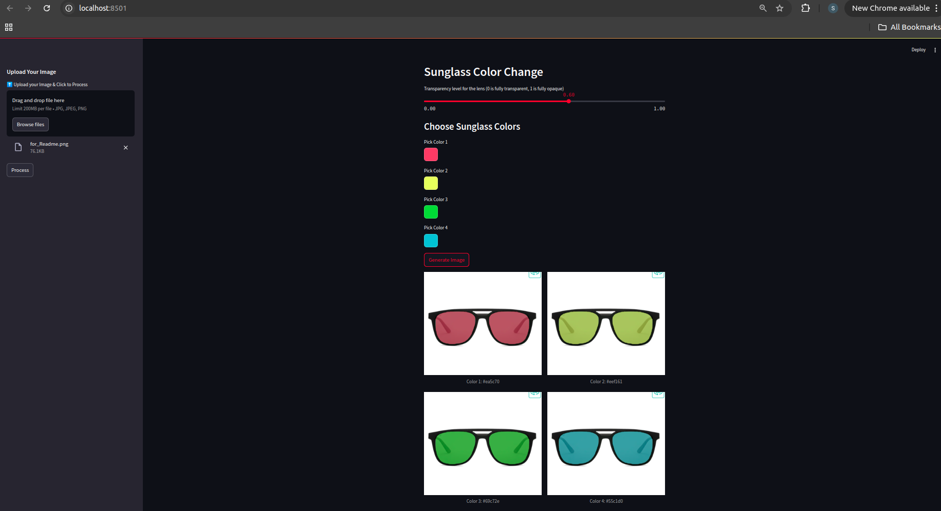 AI Meets Style: Deep Learning-Powered Sunglass Color Customization
